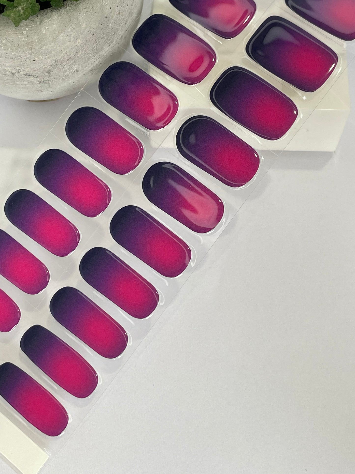 Royal Fuchsia Semi Cured Gel Nail Stickers
