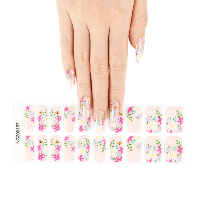 Spring Delight Semi - Cured Gel Nail Stickers