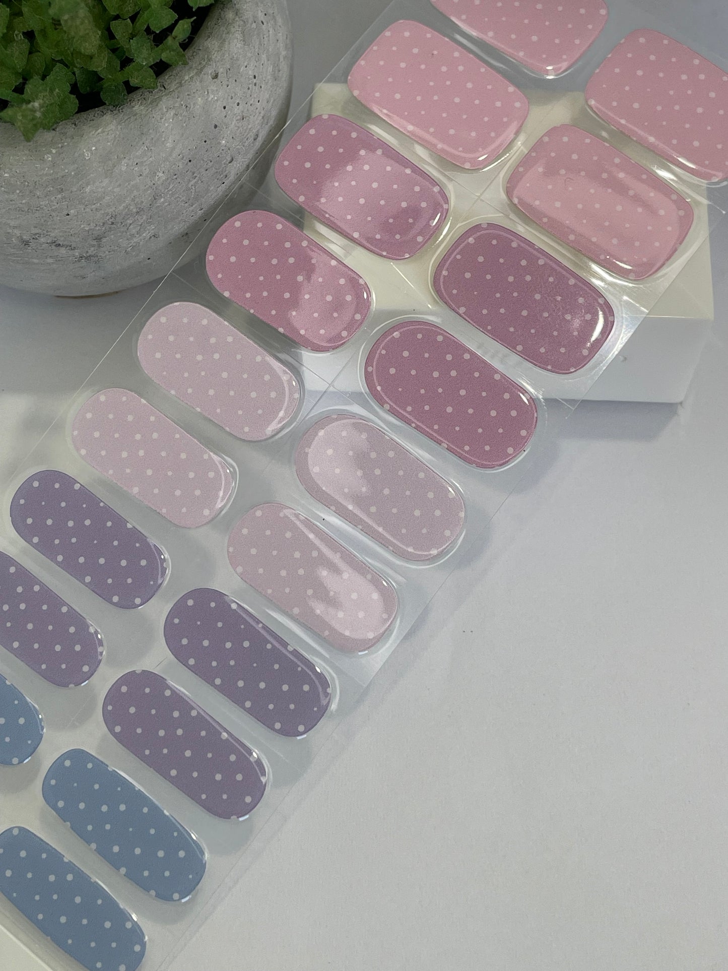 Polkadot Pastel DIY Semi Cured Gel Nail Sticker