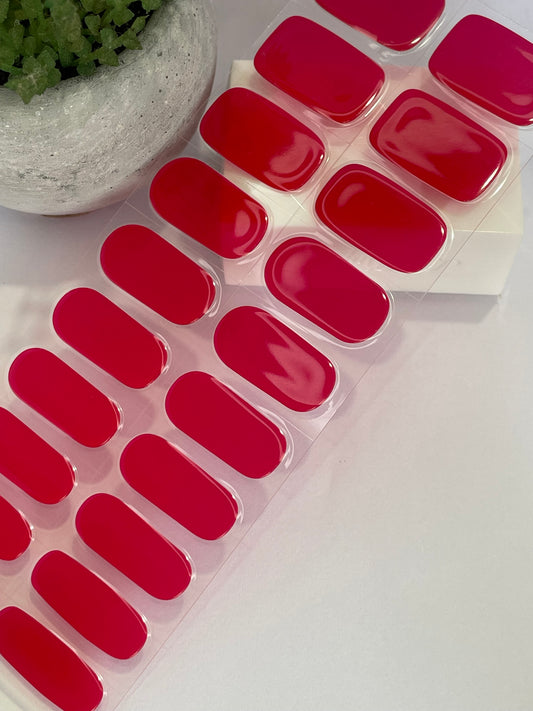 Classy Red  Semi Cured Gel Nail Sticker