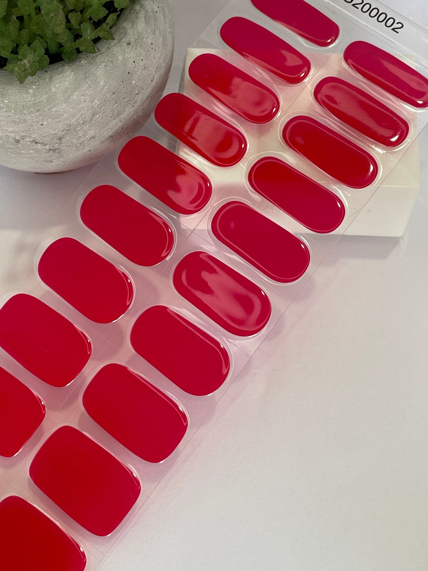 Classy Red  Semi Cured Gel Nail Sticker