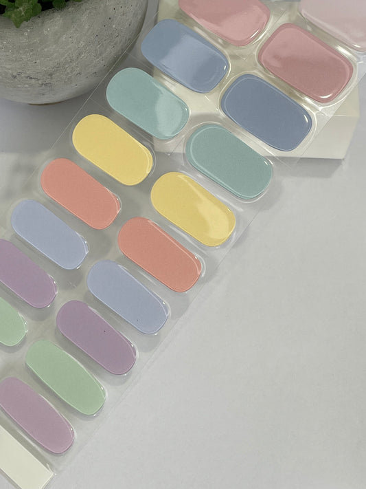 Pastel Rainbow DIY Semi Cured Gel Nail Stickers